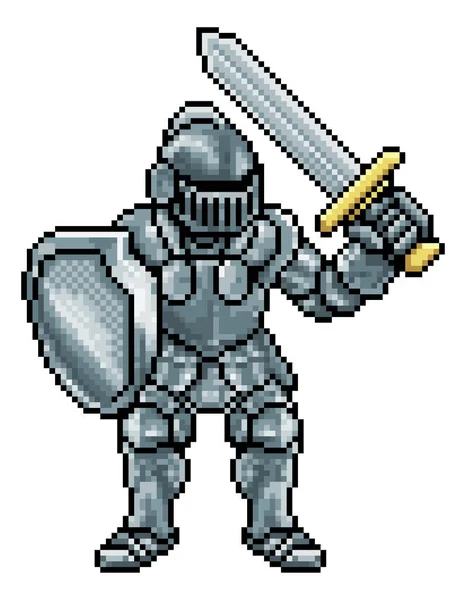 Pixel Art Knight — Stockový vektor