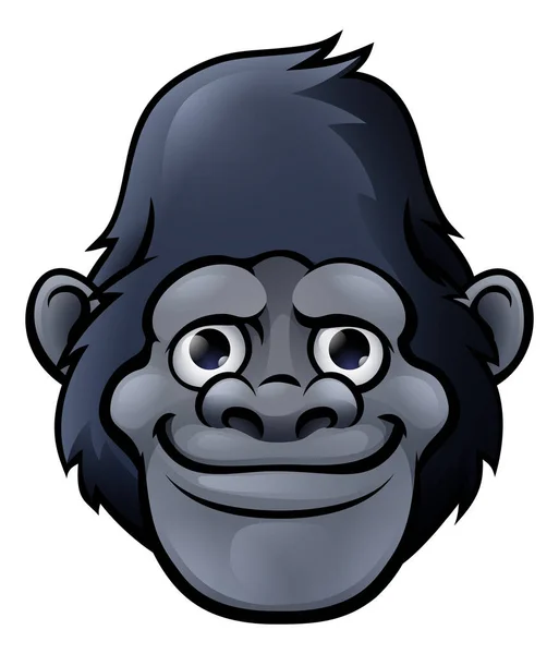 Cartoon Cute Gorilla Face — стоковый вектор