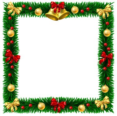 Noel Çelengi Kenarlık Çerçevesi