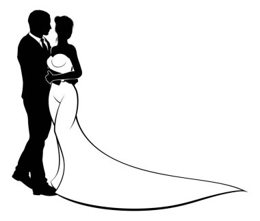 Düğün Silueti Gelin ve Damat