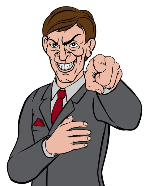 Evil Pointing Business Man - Stok Vektor