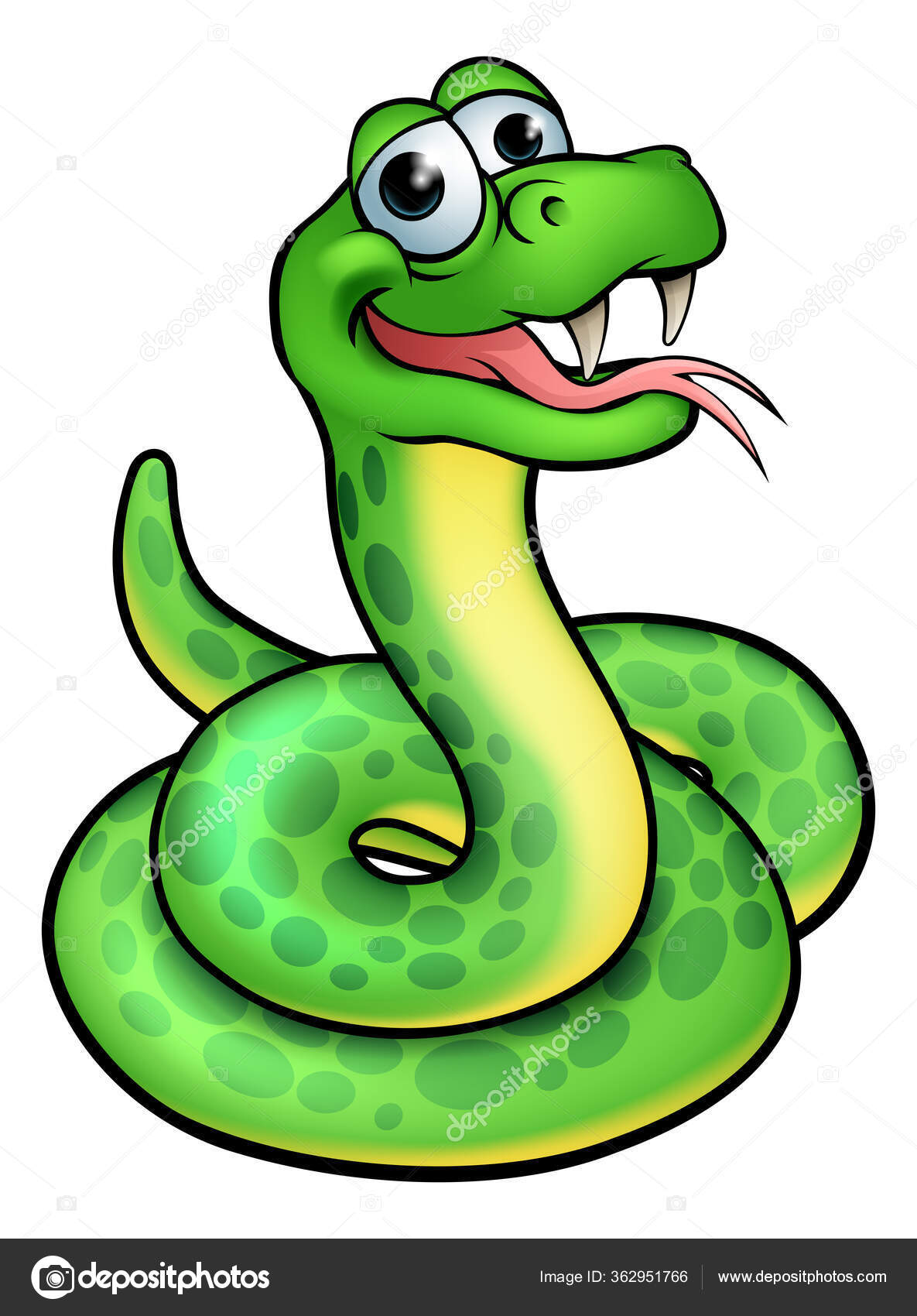 Personagem de cobra dos desenhos animados imagem vetorial de