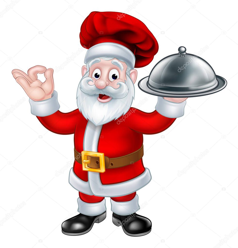 Santa Claus Chef Christmas Cartoon Character