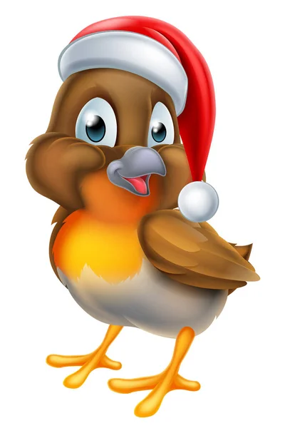 Natal desenhos animados Robin Bird —  Vetores de Stock