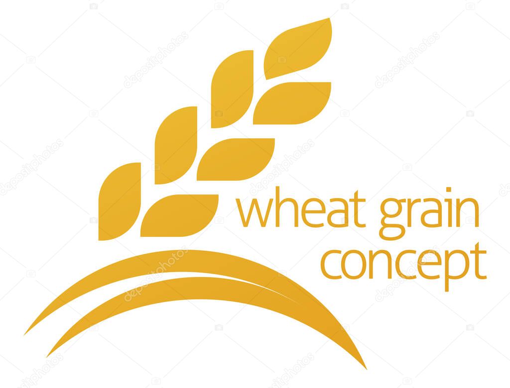 A conceptual illustration of a wheat grain or corn icon with space for text