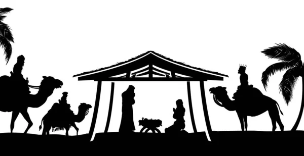 Christmas Nativity Scene — Stock Vector