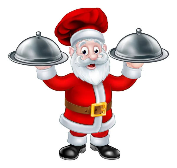 Santa Christmas Chef Character — Stockový vektor