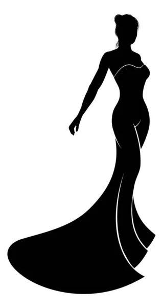 Robe de mariée Bride Silhouette — Image vectorielle