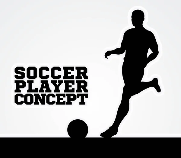 Concept du joueur de soccer Silhouette — Image vectorielle