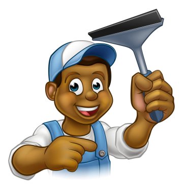Squeegee ile Siyah Pencere Temizleyici
