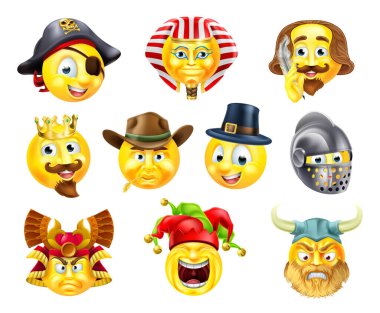 History Emoji Emoticon Set clipart