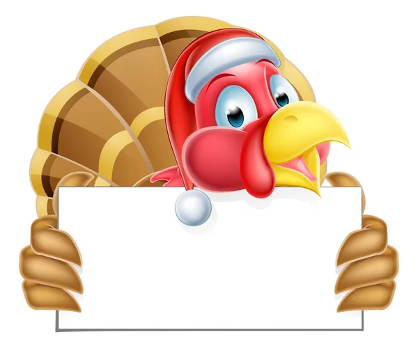 Vánoční čepice Turecko drží znamení — Stockový vektor