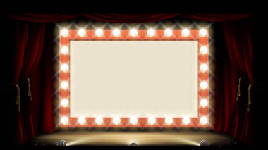 Theatre or Cinema with style light bulb sign clipart