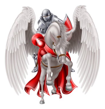 Knight on Pegasus Horse vector