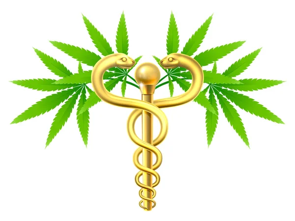 Marihuana medyczna Caduceus — Wektor stockowy