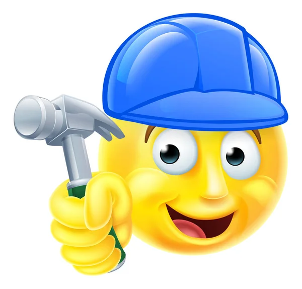 Handy Man stolarz budowniczy Emoji Emoticon — Wektor stockowy