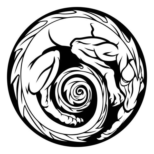 Diseño del círculo del dragón — Archivo Imágenes Vectoriales