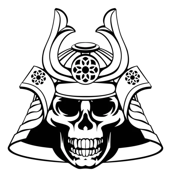 Totenkopf Samurai Krieger — Stockvektor