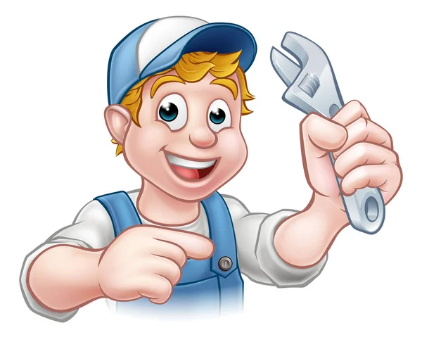 Mechanic or Plumber Handyman — Stock Vector