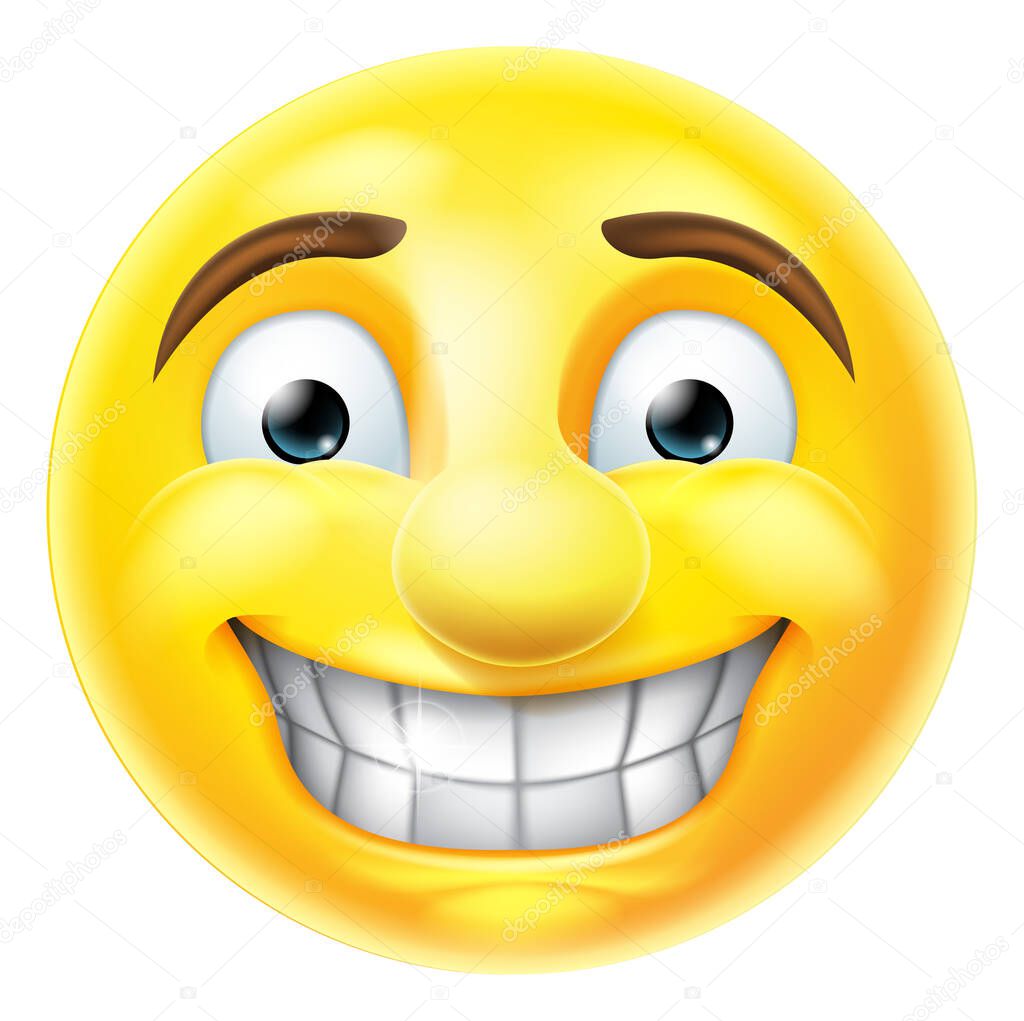 Cartoon emoji emoticon smiling smiley face character