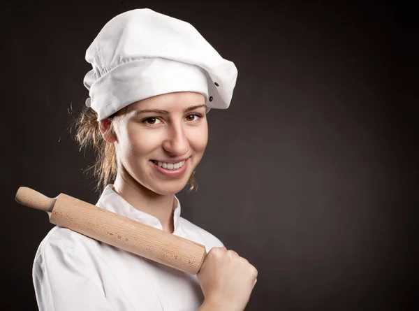 Jonge vrouw chef — Stockfoto