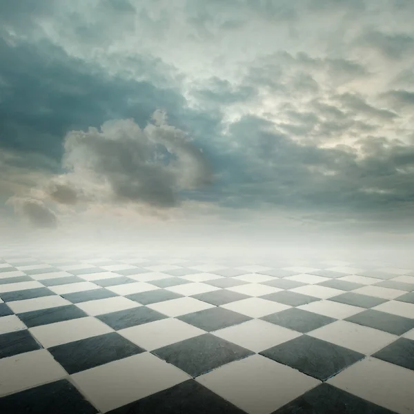 Chequered floor landscape — Stock Photo, Image