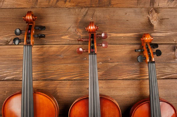 Violons en bois fond — Photo