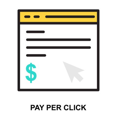 Renkli vektör ikonuna tıklayın ödeme 