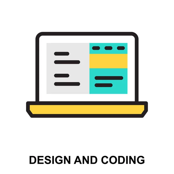 Diseño y codificación de la línea de color Vector icono —  Fotos de Stock