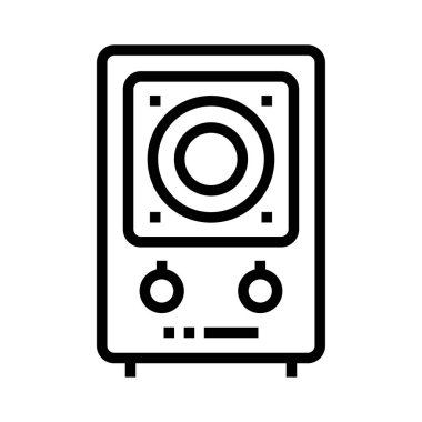 Hoparlör ince çizgi vektör simgesi