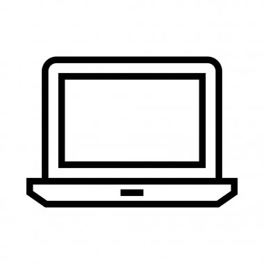 Dizüstü ince çizgi vektör simgesi