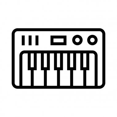 Piyano ince çizgi vektör simgesi