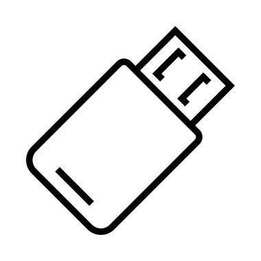 USB ince çizgi vektör simgesi