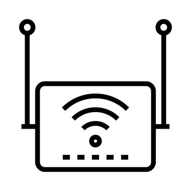 WiFi cihaz ince çizgi vektör simgesi