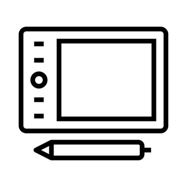 Kalem Tablet ince çizgi vektör simgesi
