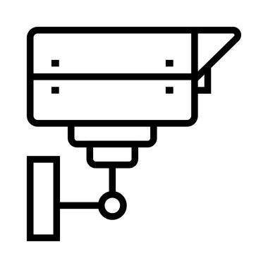  Güvenlik kamera ince çizgi vektör simgesi