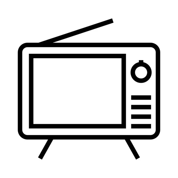 TELEVISIÓN icono de vector de línea delgada — Archivo Imágenes Vectoriales