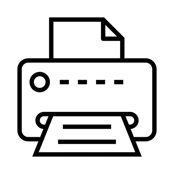 Impresora línea delgada Vector icono — Vector de stock