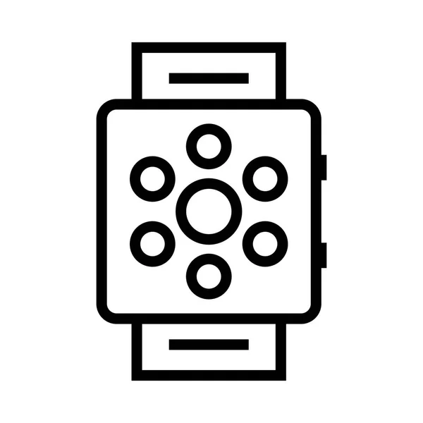 Chytré hodinky tenká linie vektorové ikony — Stockový vektor