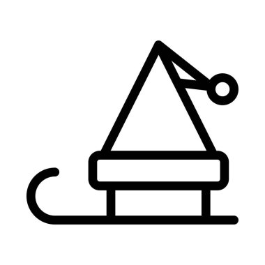 Noel Baba şapkası ince çizgi vektör simgesi