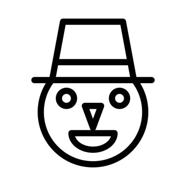 kardan adam ince çizgi vektör simgesi