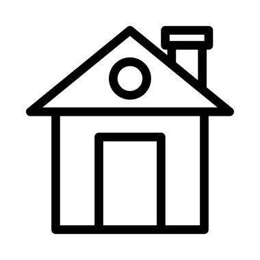 Ev İnce Satır Vektörü Simgesi