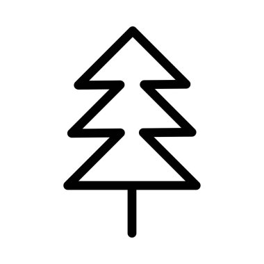 Noel ağacı ince çizgi vektör simgesi