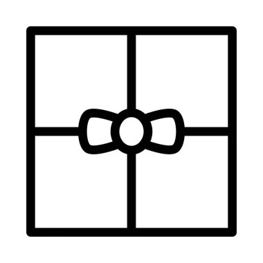 hediye kutusu ince çizgi vektör simgesi