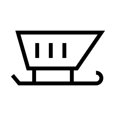 Santa kızak ince çizgi vektör simgesi