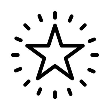 parlayan yıldız ince çizgi vektör simgesi