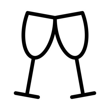 Şarap gözlük ince çizgi vektör simgesi