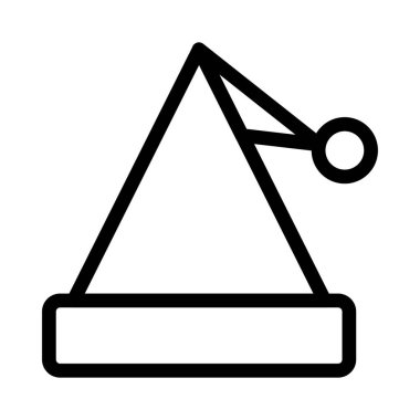 Noel Baba şapkası ince çizgi vektör simgesi