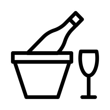 Şarap ince çizgi vektör simgesi