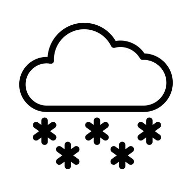 Bulut kar ince çizgi vektör simgesi